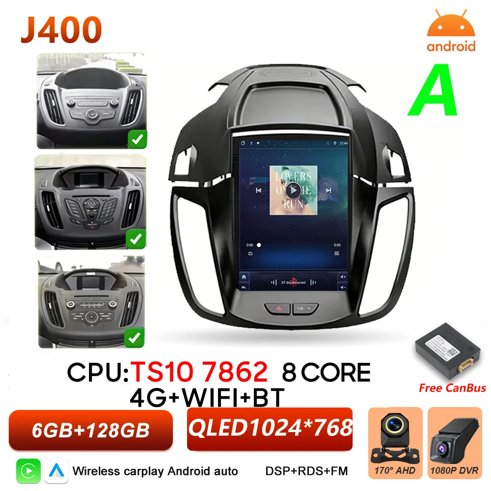 Car Stereo with Apple CarPlay & Android Auto, Compatible with Ford C-MAX, Kuga 2 & Escape 3