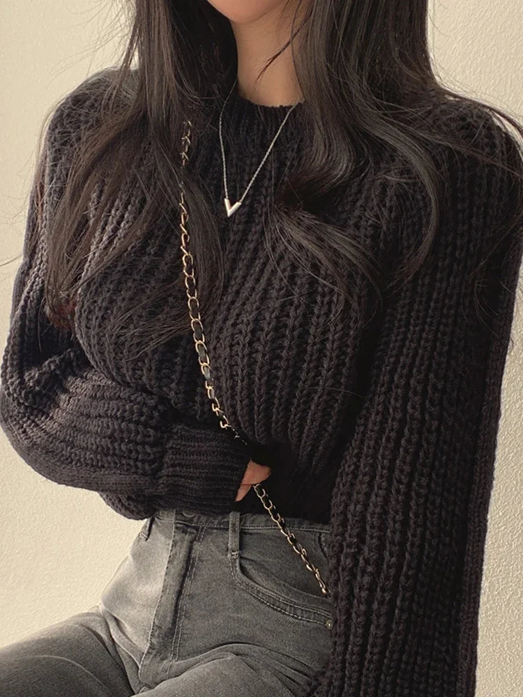 Women's Lantern Sleeve Loose Knit Sweater
