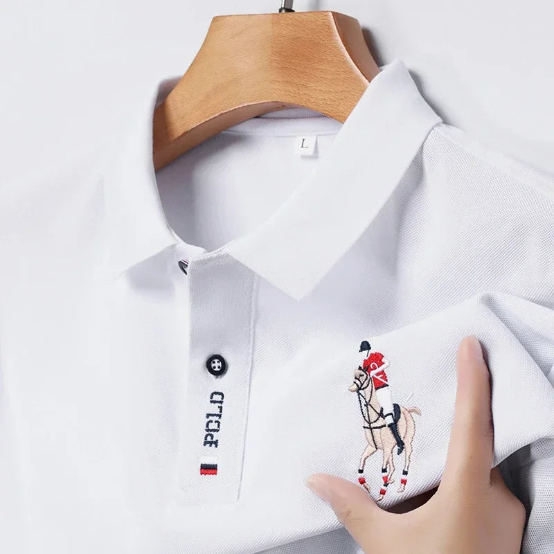 Men's Embroidered Polo - Short Sleeve, Casual Summer Comfort Top