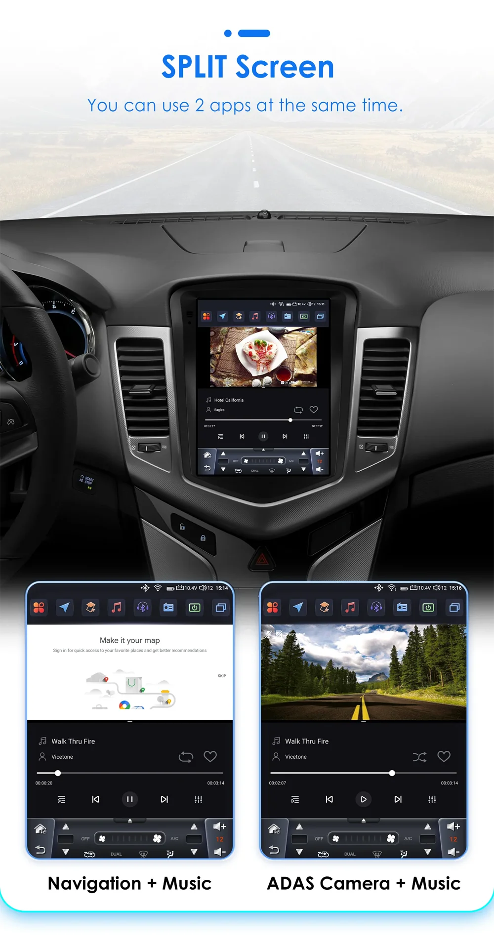 14.5" Android 15 Car radio multimedia player For Dodge RAM 1500 2500 3500 2013-2018 GPS Navigation Tesla Screen Wireless Carplay