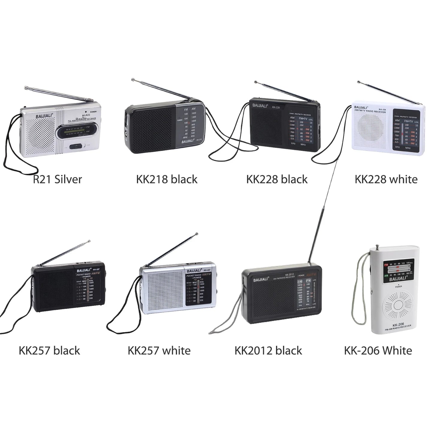 Radio FM/AM Small Portable Radio Battery Operated Radio Full-wave Band World Receiver Telescopic Antenna Built-in Speaker