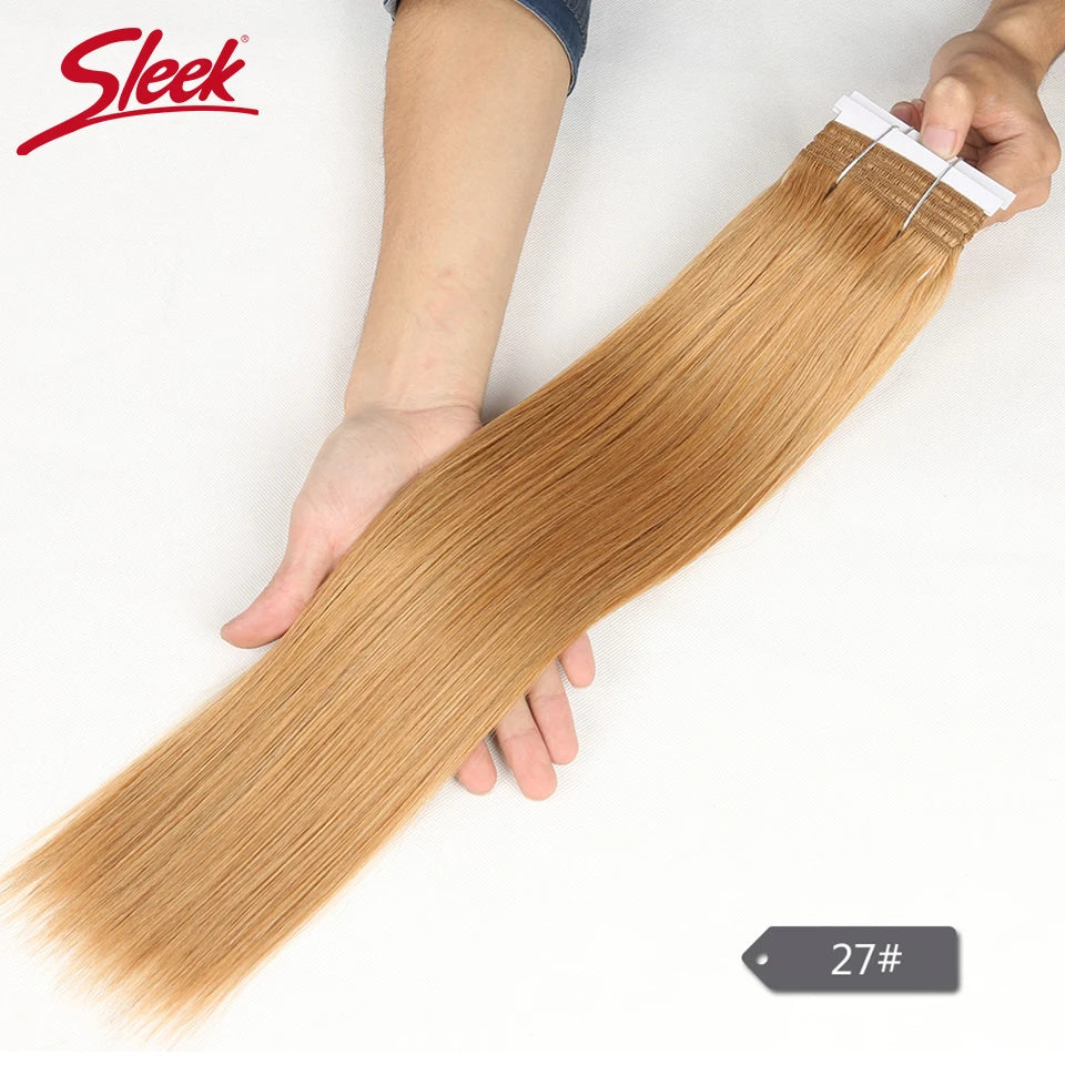 Sleek Brazilian Straight Hair Double Drawn Natural  Human Hair Weave Bundles Remy  Honey Blonde 613 6# 8# Human Hair Bundle