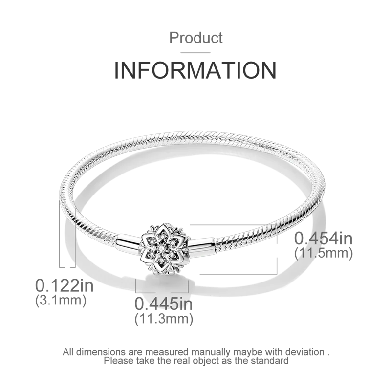 925 Sterling Silver Charm Bracelet – Star Moon Sun Four Leaf Clover Zircon | DIY Birthday Gift for Women (17-20cm)