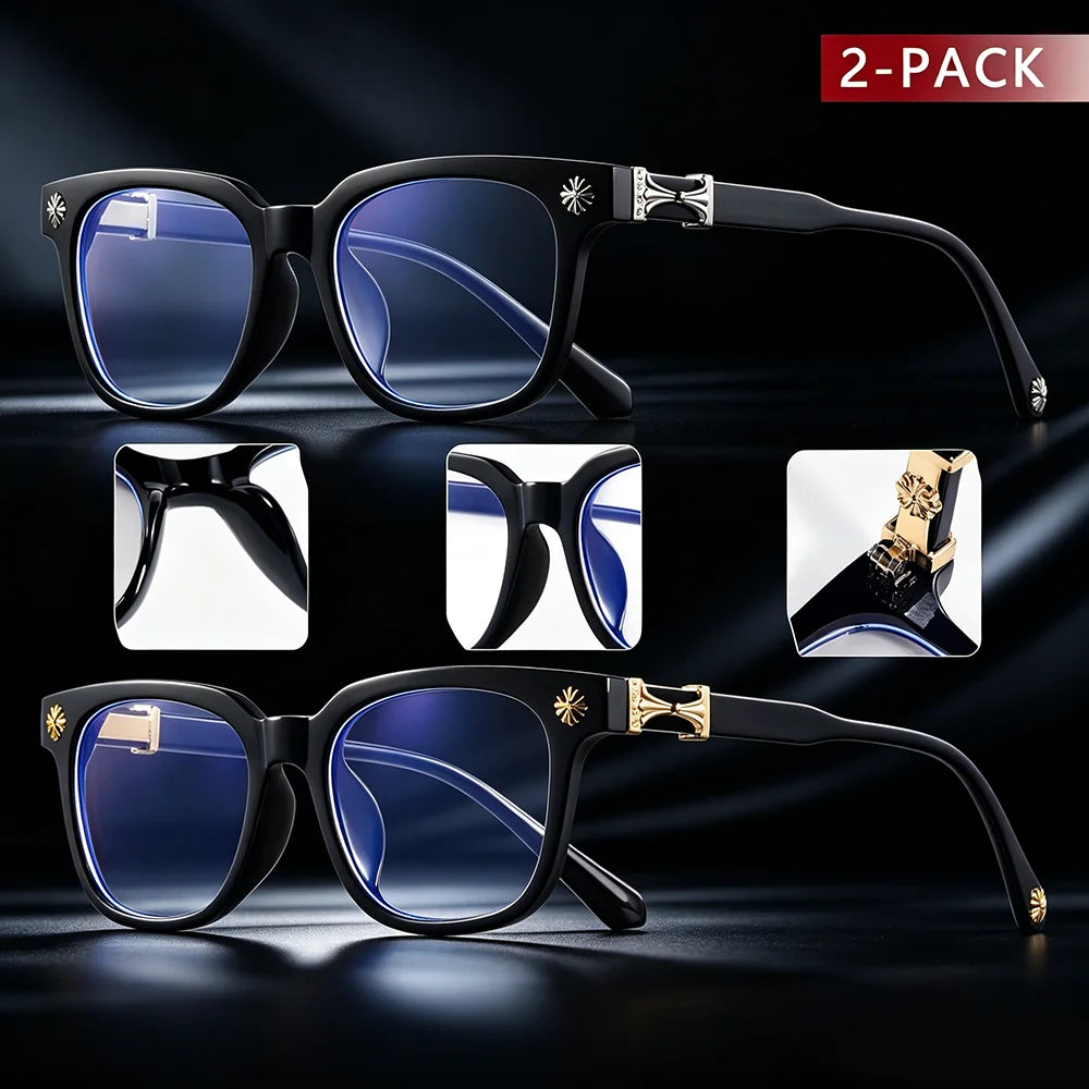 Anti Blue Light Glasses — 2-Pack Square Computer Eyewear