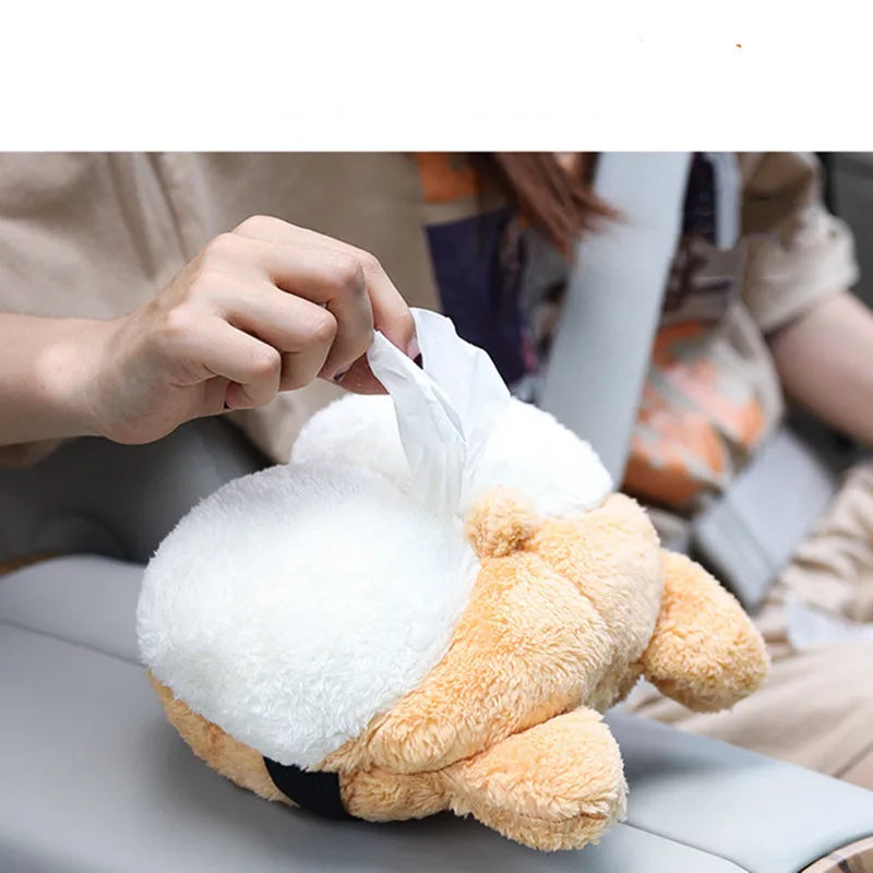 duck Creative  Ass Tissue Box Soft Cartoon Paper Napkin Case Cute Animals Car Paper Boxes Lovely Napkin Holder for Car Seat