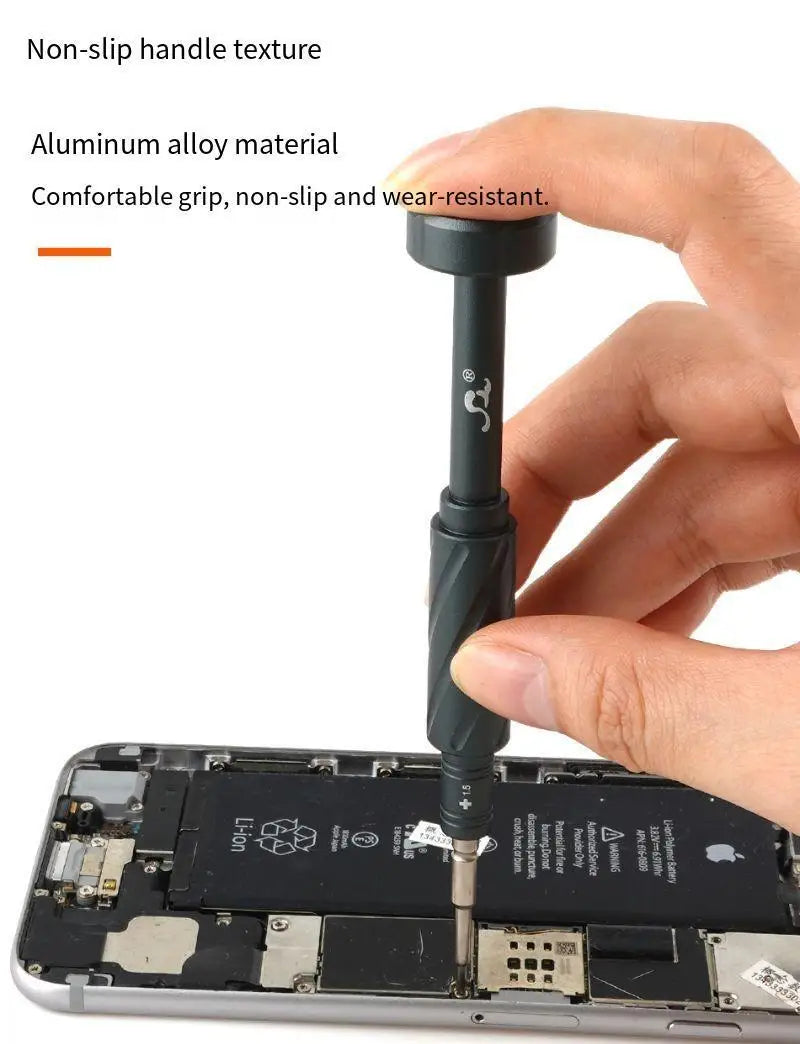 S2 Steel Precision Screwdriver Aluminum Alloy Non Slip Handle Magnetic Tip 360 Noise Reduction Bearing for iPhone Samsung Repair