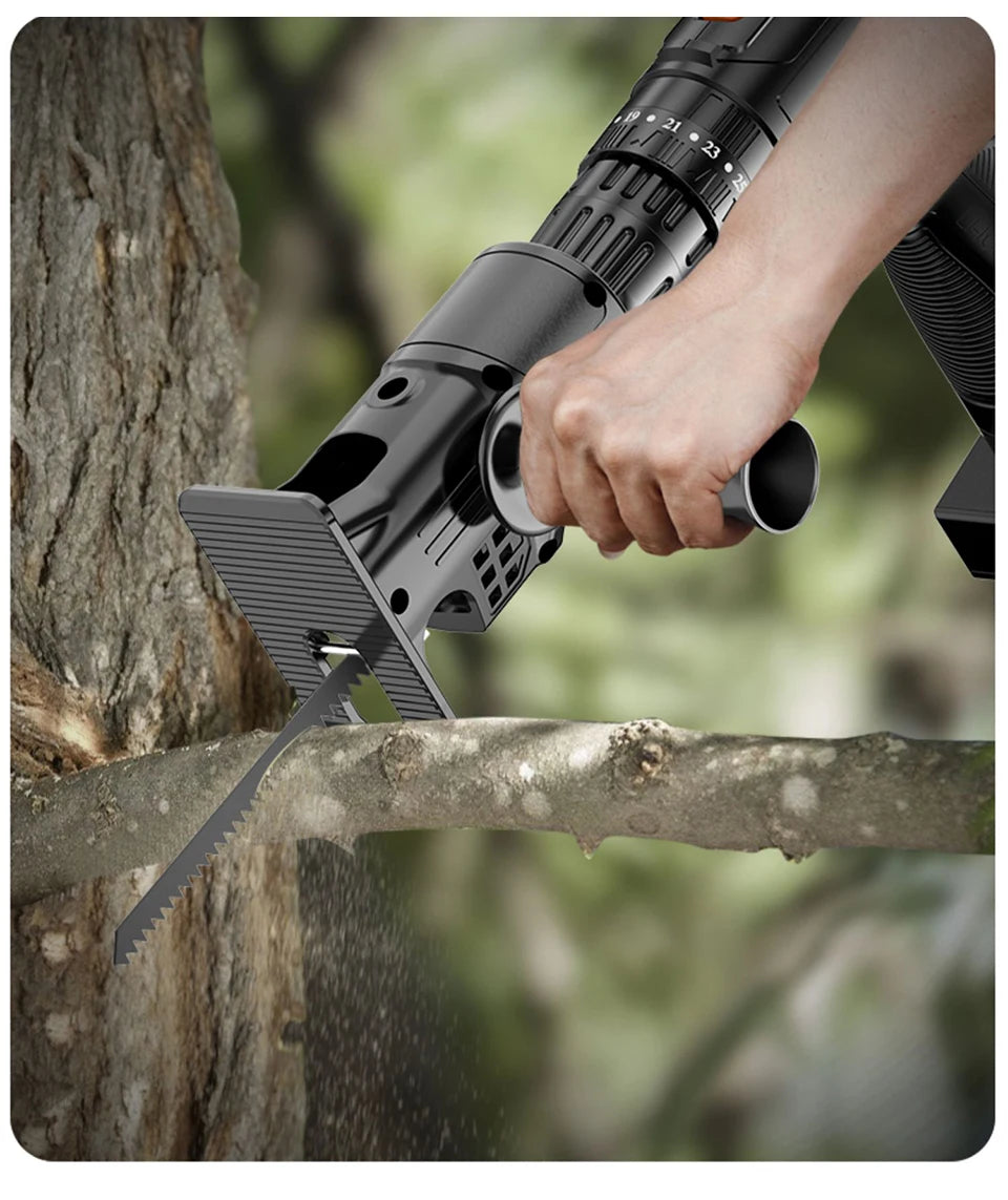 Portable Reciprocating Saw Adapter ,Electric Drill To Electric Saw for Wood Metal Cutting Tool with Saw Blade