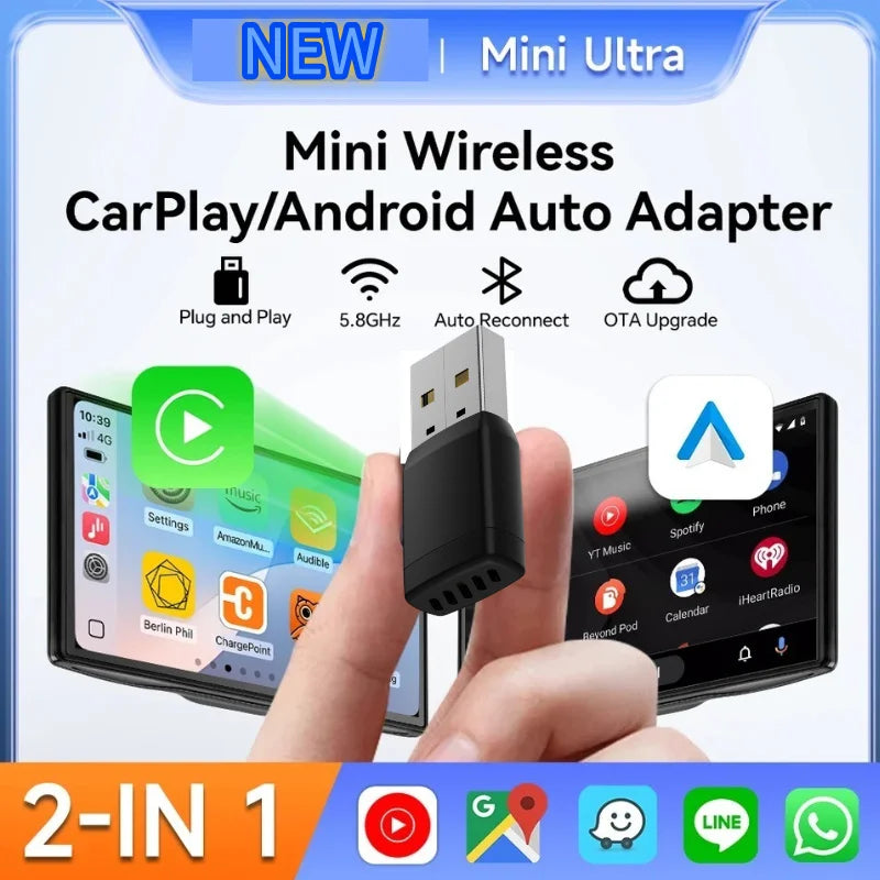 2-in-1 Wireless CarPlay & Android Auto Adapter (A2A)