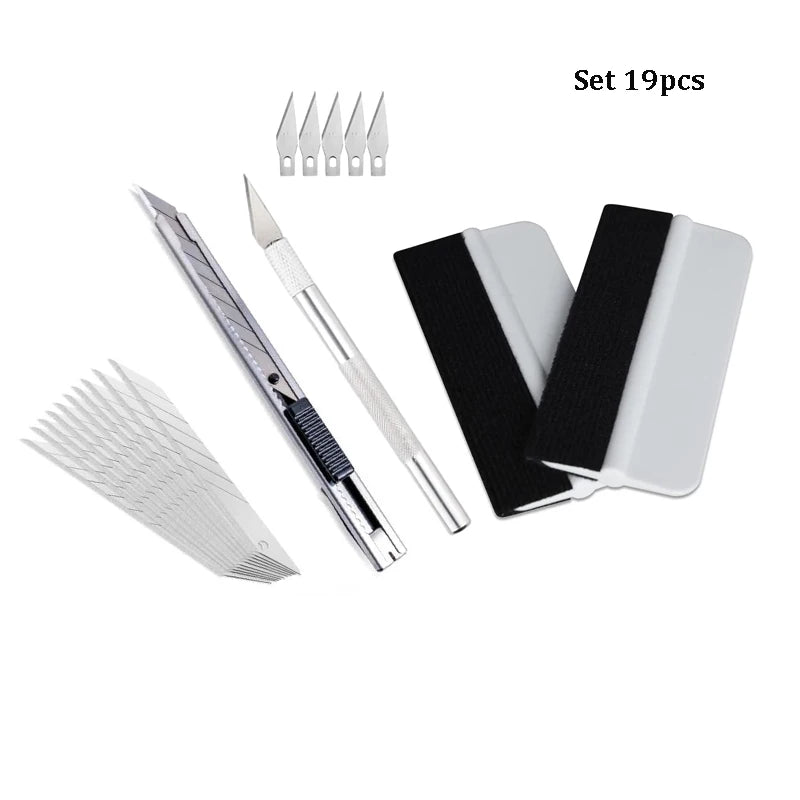 Car Vinyl Wrap Tools Kit Rubber Squeegee Mini Scraper for Installing Car Stickers Window Film Tint Application Tools