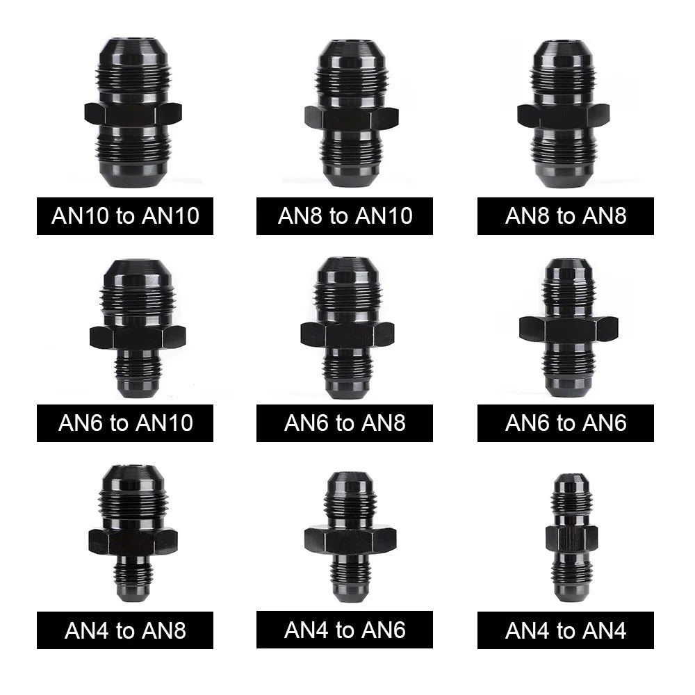 Oil Fuel Hose End Adapter an Straight AN Male To AN Male Coupler AN4 AN6 AN8 AN10 Fittings Aluminum Male Flare AN8 Fitting