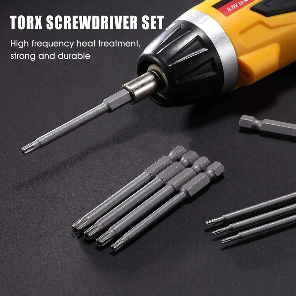 11 PCS  Torx Security Bit Set S2 Steel Magnetic Security Screwdriver Set 50/100mm Star Screwdriver Set for Shark Vacuum T6-T40