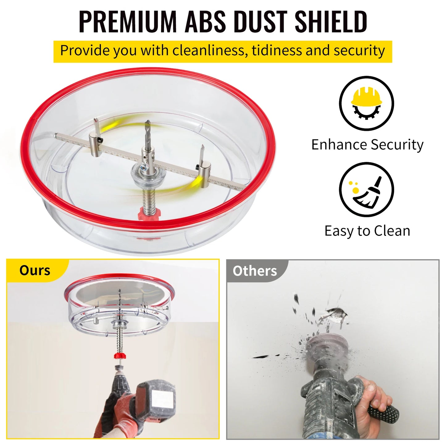 SucceBuy Adjustable Steel Hole Saw Cutter Kit 40-200mm w/ Shield Hole Cutter Drill Bit DIY Tool Sheetrock Veneer Slate