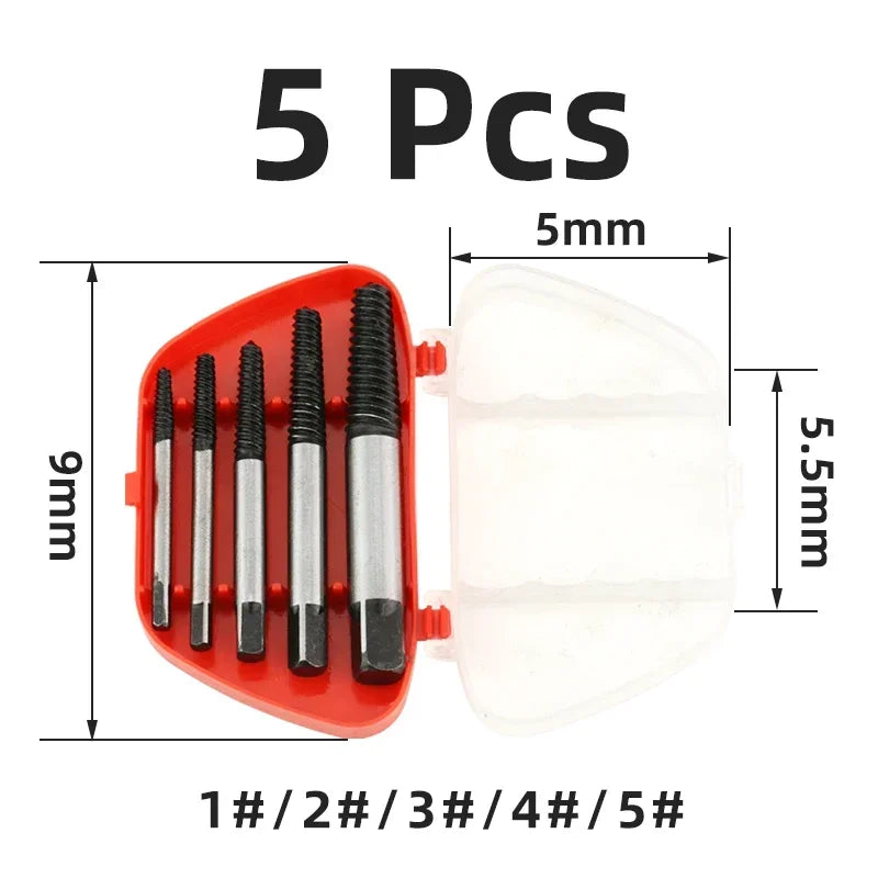 5/6Pcs Screw Extractor Metal Drill Bit Set Damaged Screws Remover Extractor Woodworking Tools Broken Bolt Water Pipe Extractor