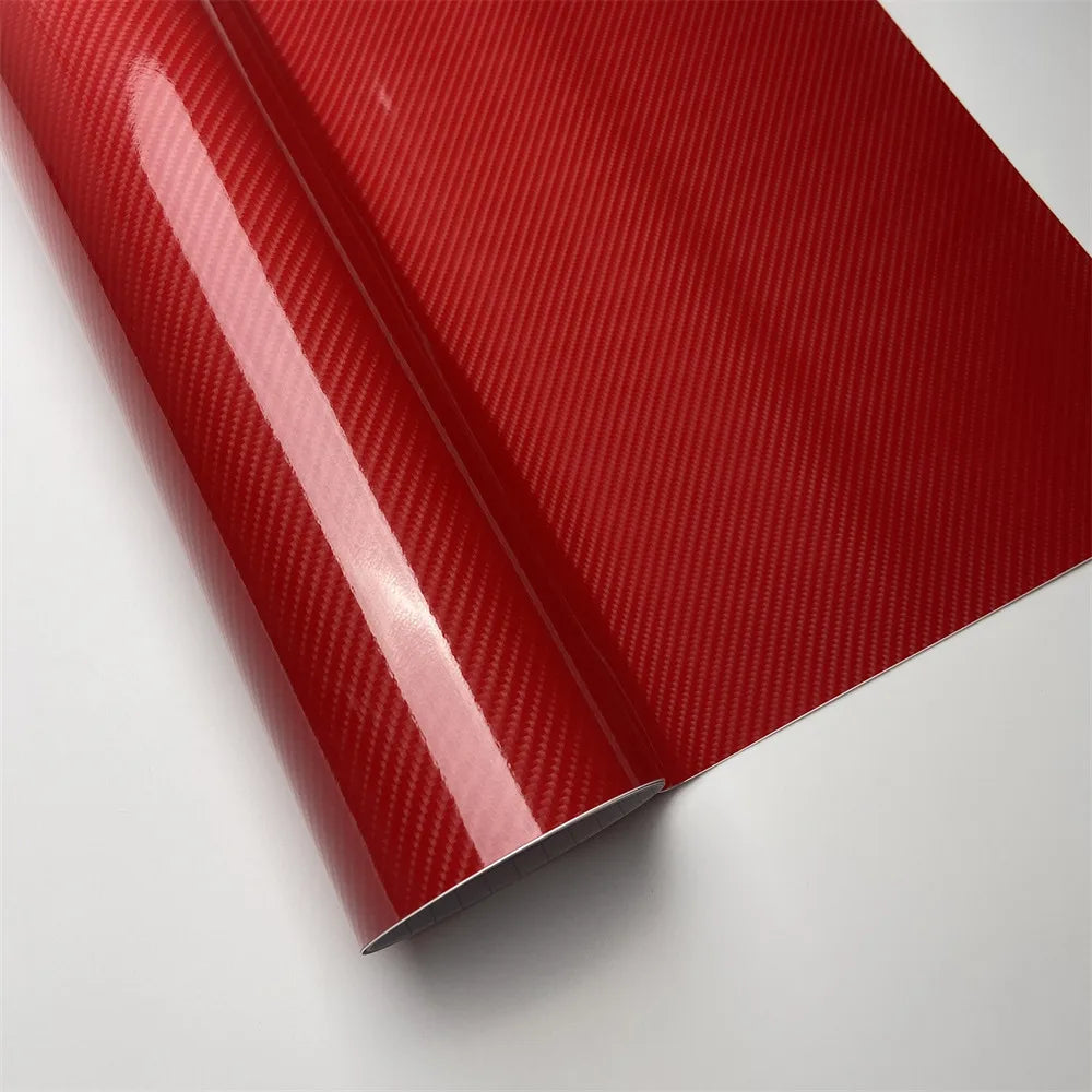Glossy 6D Carbon Fiber Vinyl Wrap Self-Adhesive Film Motorcycle Bike Sticker Grey Silver Red Black 6D Carbon Car Adhesive Vinyl
