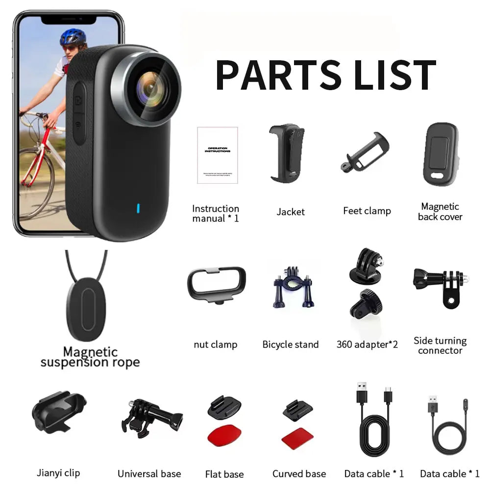 4K Thumb Sports Camera — Magnetic Waterproof Body Cam for Pets