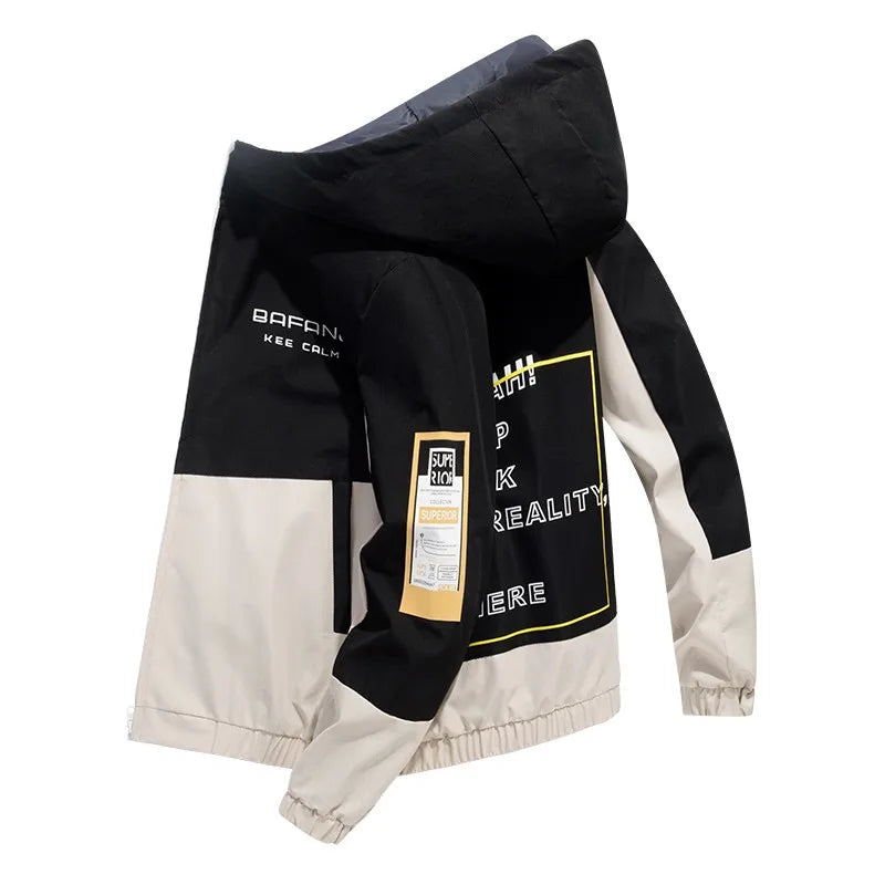 Spring Autumn 2024 Men's Jacket New Cyberpunk Print Casual Zip Jacket Functional Style Casual Work Jacket Fashion Sports Jacket