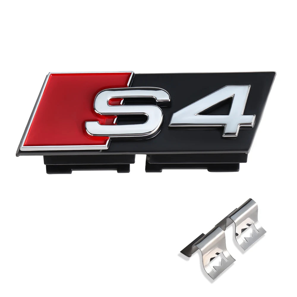 1pc ABS Car Styling Grill Front Hood Badge Grille Emblem Buckle Decoration For Audi S3 S4 S5 S6 S7 Logo Sticker Auto Accessories