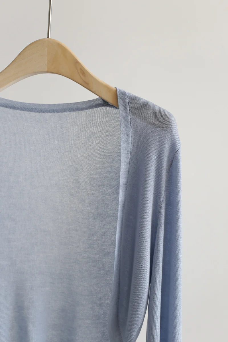 Women's short sleeve knit cardigan, cropped — view 10 of 16