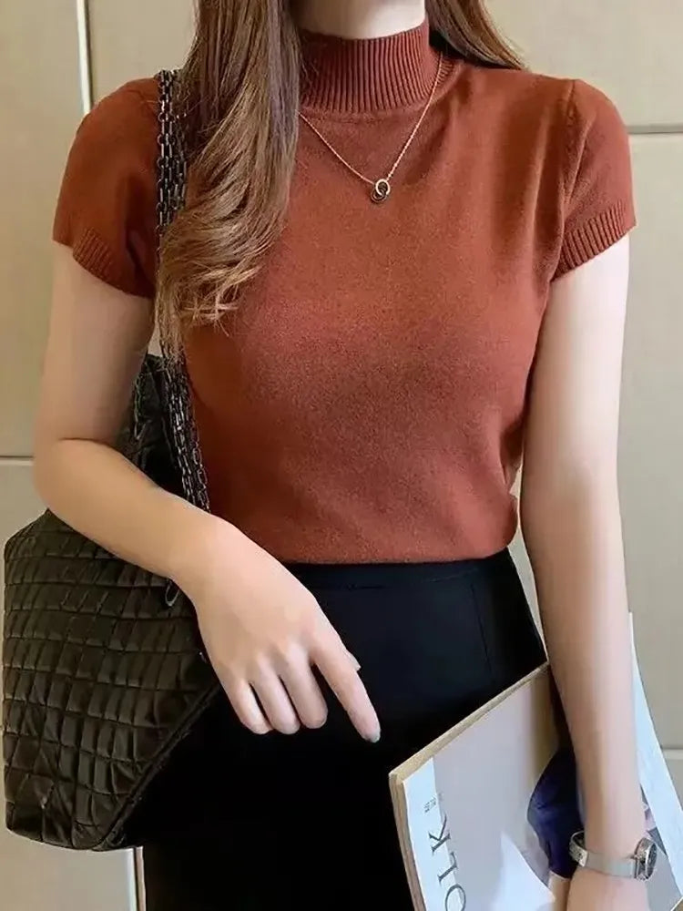 Women's half-high neck knit top — view 5 of 20