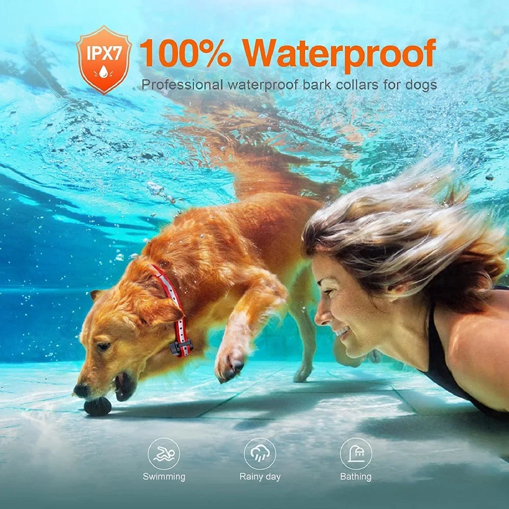 1000M Waterproof Rechargeable Dog Training Collar – Remote & Auto Bark Control | Universal Fit (7 Colors)