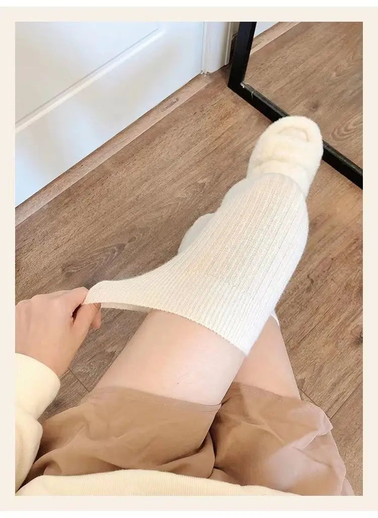 Women's Knit Knee High Socks, Soft Fuzzy