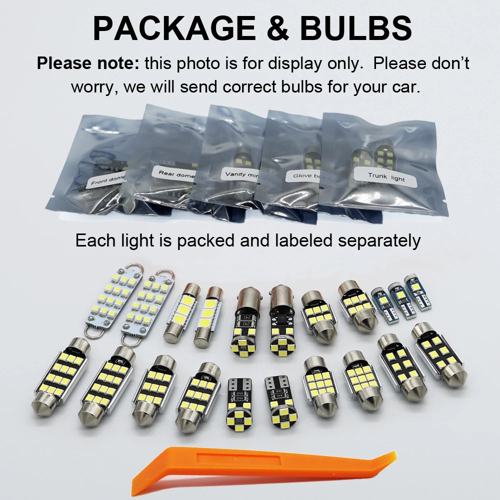 ZITWO 19Pcs LED Interior Dome Map Reading Light Kit For Toyota Land Cruiser 100 LC100 1998- 2001 2002 2003 2004 2005 2006 2007