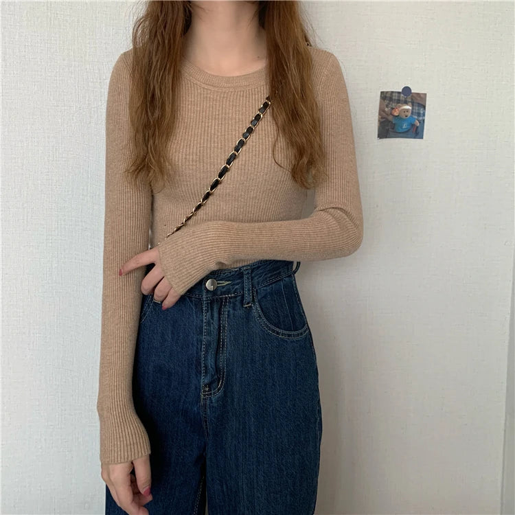 Women's basic knit pullover, crew neck jumper — view 17 of 20