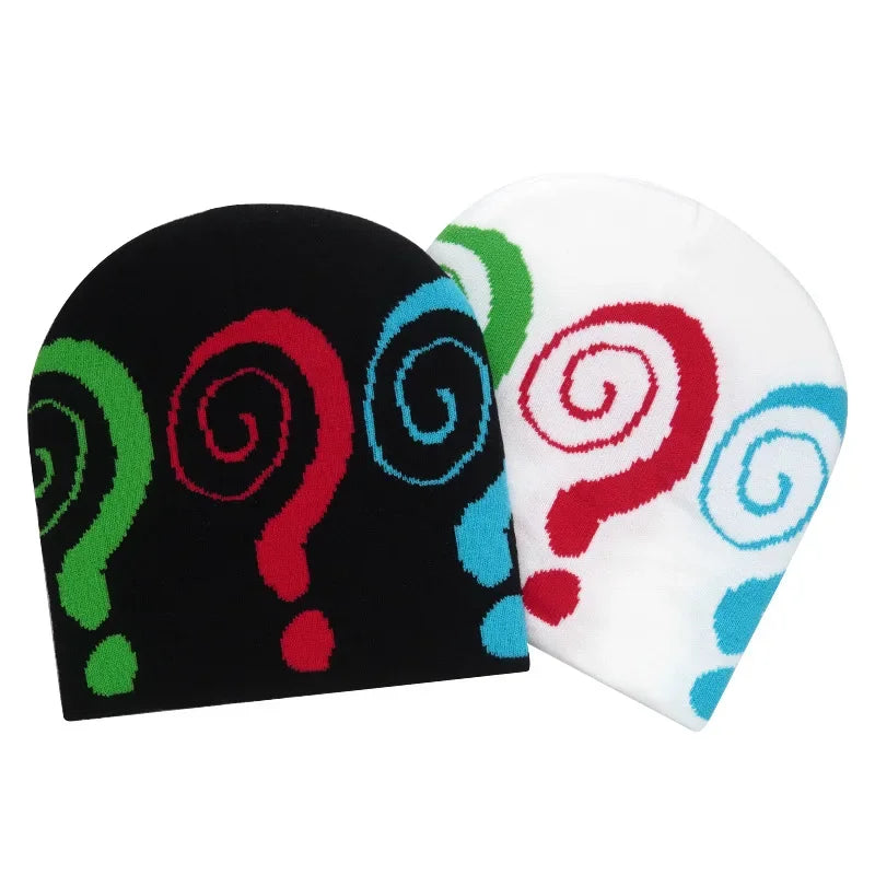 Y2K Letter Knit Beanie, Warm Ski Hat