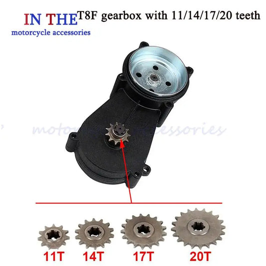 Motorcycle T8F 11/14/17/20T Teeth Transmission Reduction Gear Box For 47cc49cc Mini Motor Pocket Bike 2 Stroke Engine Parts Liya