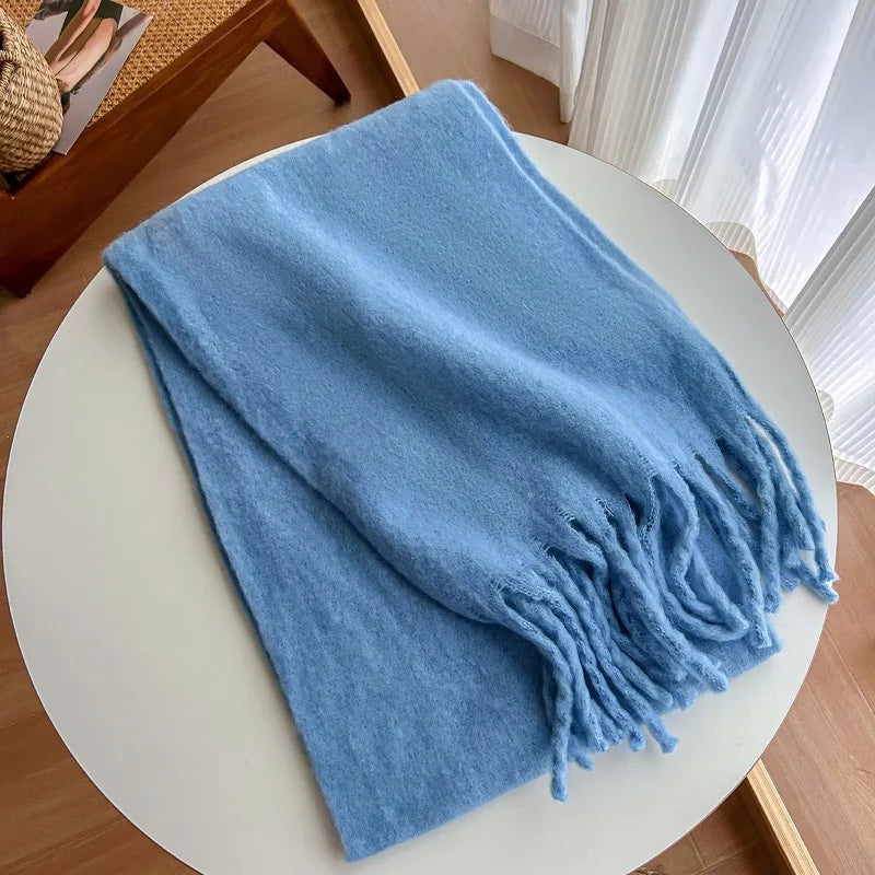 Women's Pastel Tassel Blanket Scarf - Cashmere-Feel Winter Wrap - photo 7