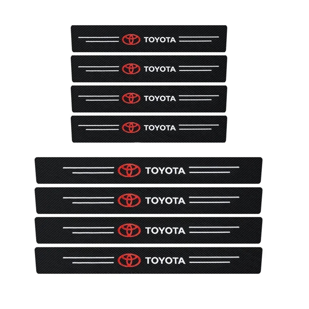 For Toyota Rav4 Yaris Prius Avensis Corolla Camry Car Threshold Strip Carbon Fiber Sticker Car Door Sill Protector Accessories