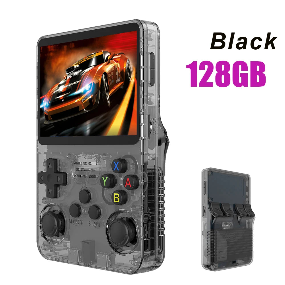 R36S 128G Retro Handheld Game Console Linux System 3.5Inch IPS Screen Portable Pocket Video Player 2 Joystick 64G Kid Gift