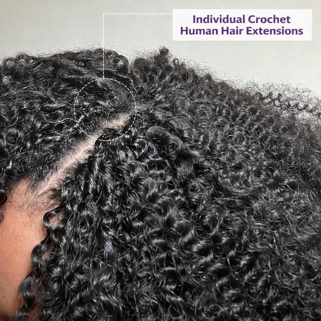 Curly Crochet Human Hair Hair Feather Knotless Pre-Separated Crochet Hair Extensions For Braiding Women Brazilian Human Bundles