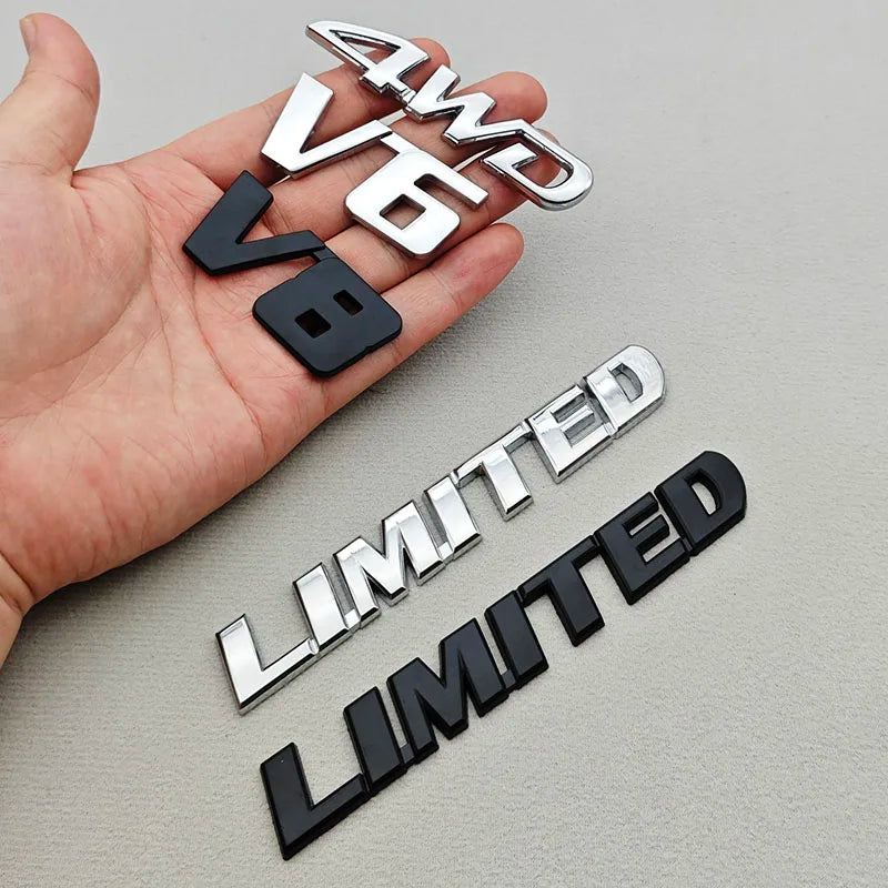 3D Metal Car Sticker Logo 4WD V6 V8 LIMITED Fender Side Badge Rear Trunk Emblem For Toyota LC150 LC200 4Runner Tundra Accessorie