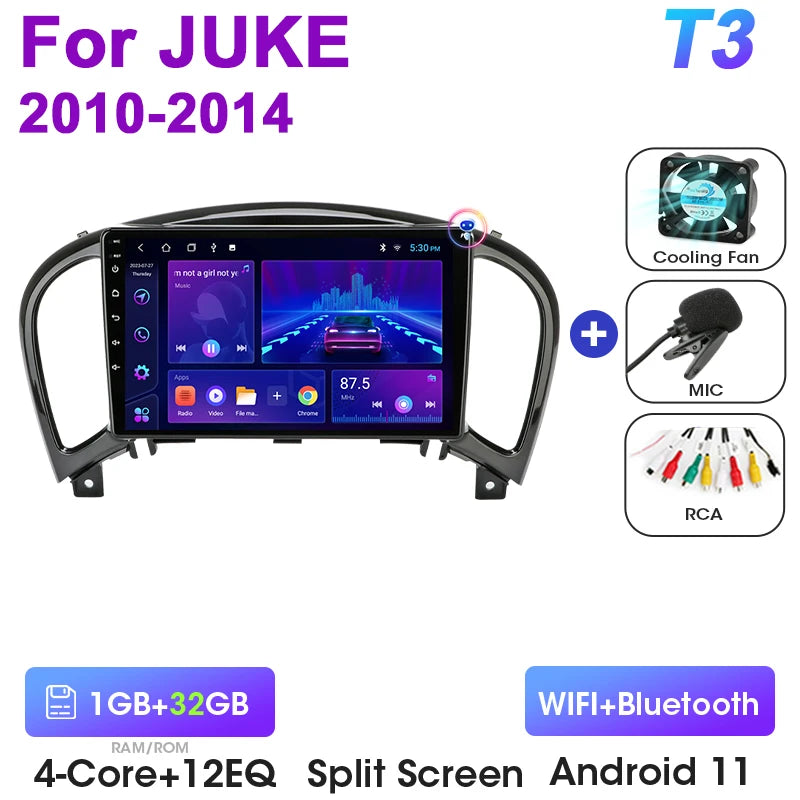 2 Din Android 12 Car Radio For Nissan Juke YF15 2010-2014  Multimedia Video Player Navigation GPS 4G Carplay Auto Stereo RDS IPS