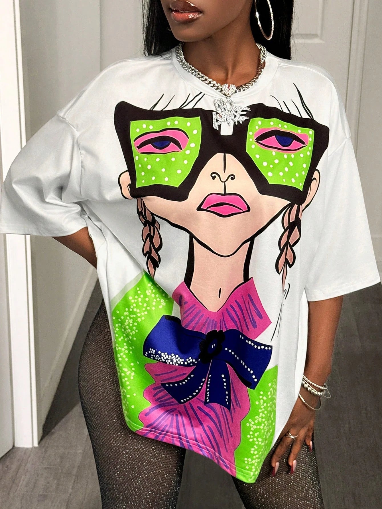 Oversized Graphic T-Shirt for Women — Loose Y2K Street Tee