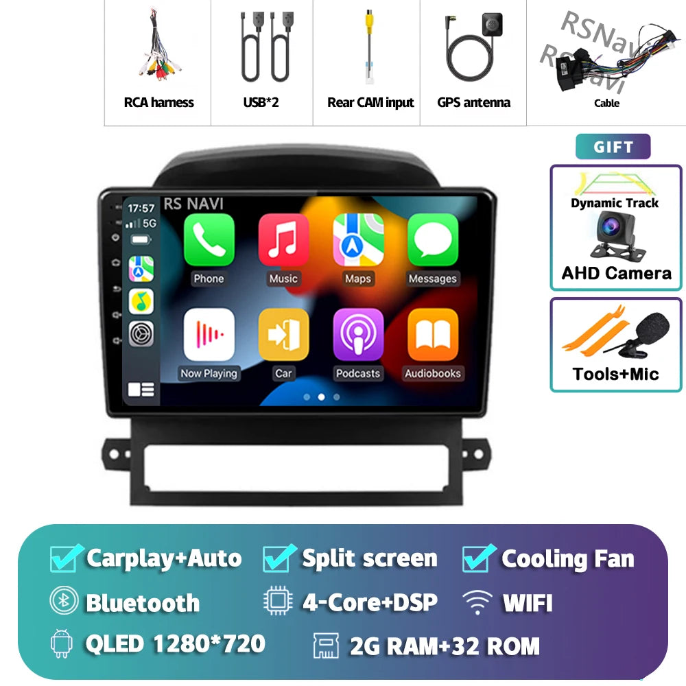 Android 16 Carplay Auto Multimedia Car Radio For Chevrolet Captiva 2008 2009 - 2012 Head Unit Autoradio Stereo Snapdragon Player