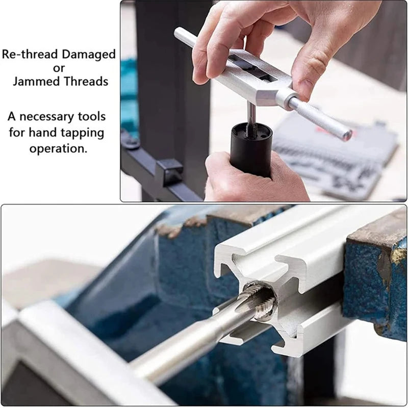 6 in 1 Ratchet T Tap Adjustable Holder Wrench With M3-M8 Screw Machine Hand Tool Thread Metric Plug T-shaped Tapping Tools