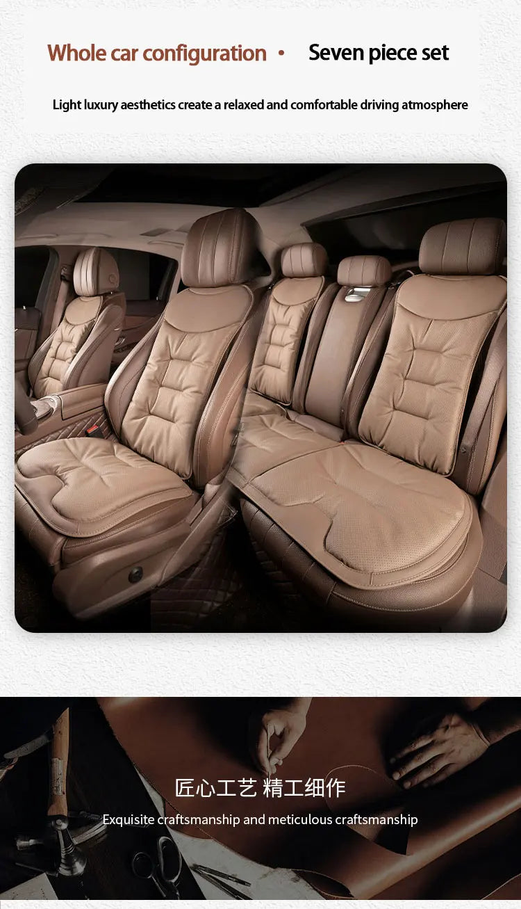 Universal Car Seat Cover – Leather Waist Cushion & Seat Protection Pad for All Seasons