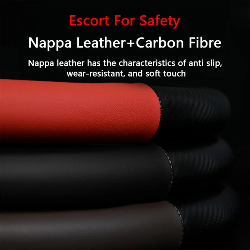 Car Carbon Fiber Leather Steering Wheel Cover For Toyota Camry RAV4 Corolla 86 Reiz Wish CHR Celica Vitz Highlander Yaris Avalon