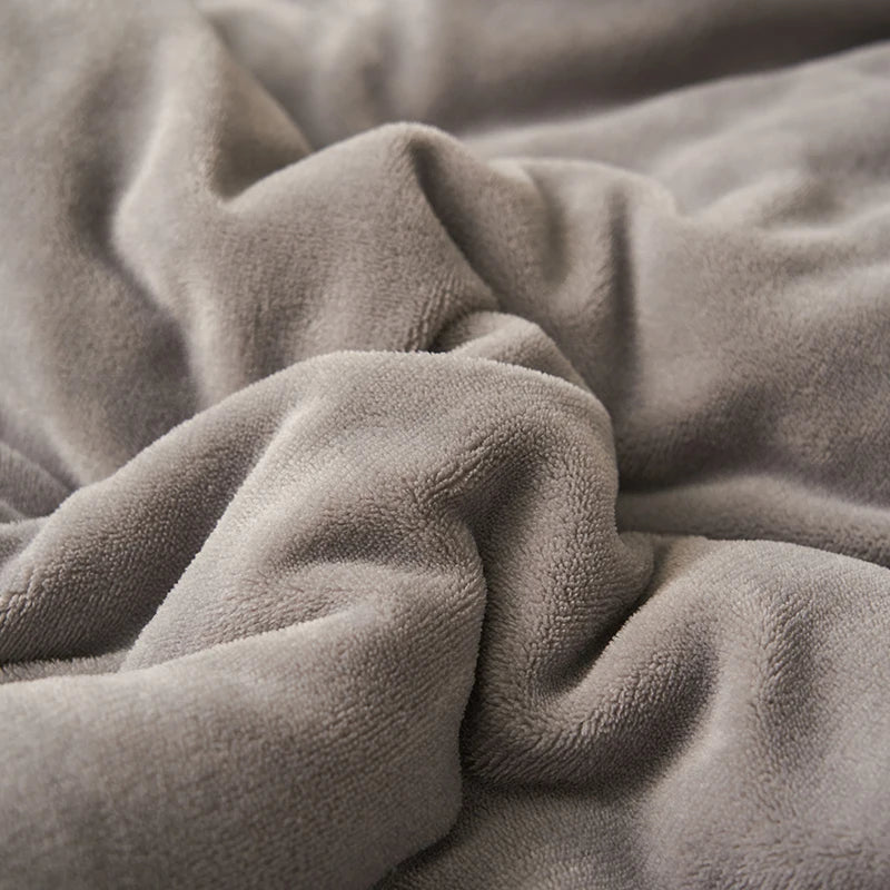 Double Layer Milk Fleece Blanket, Thick Plush Bedspread