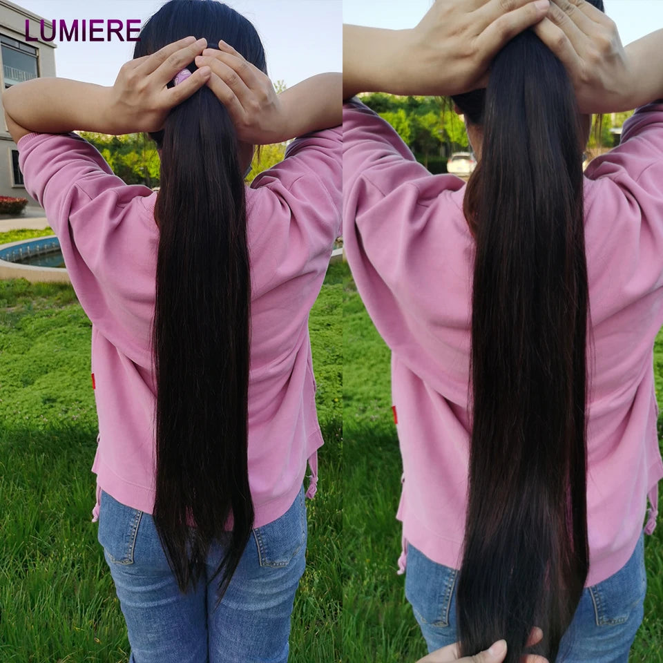 32 Inch 18A Bone Straight Human Hair Bundles 3/4 Bundles Hair 100% Raw Human Hair Bundles Deal Brazilian Virgin Hair Extensions