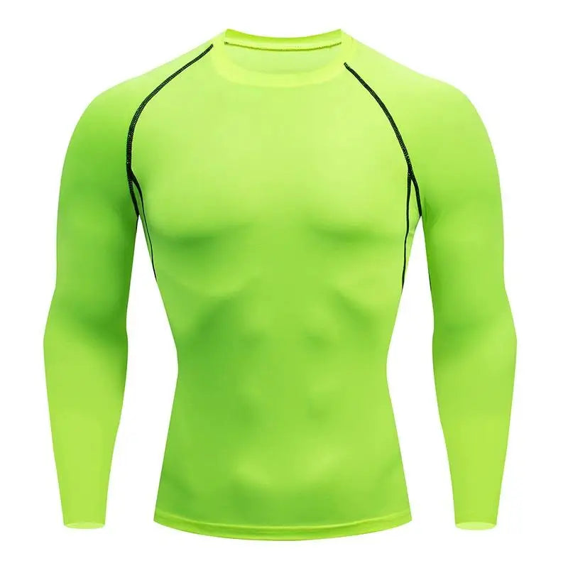 Men's Compression Long-Sleeve Top — Quick-Dry Gym Training & Workout Shirt
