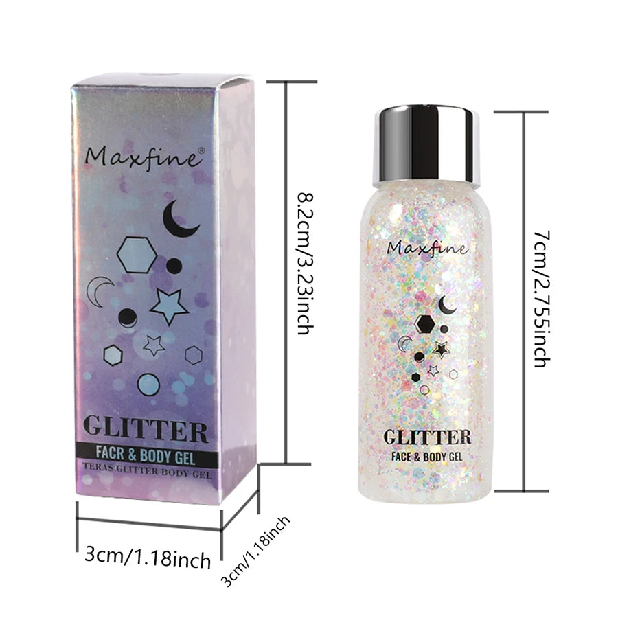 Body Glitter Gel Sequins Long Acting Face Eyes Hair Prom Party Mermaid Scales Not Easy To Take Off Makeup