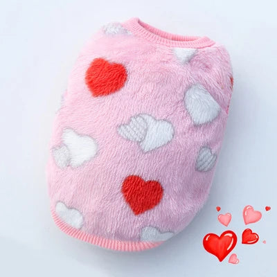 Cute Dog Winter Vest — Soft Flannel Puffer Jacket for Small Cats & Dogs