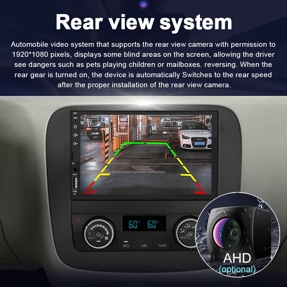 XIMA Universal 1 Din 7“ Car Radio  Carplay Android Auto Multimedia Player HD Touch Screen Input Bluetooth MirrorLink  Autoradio