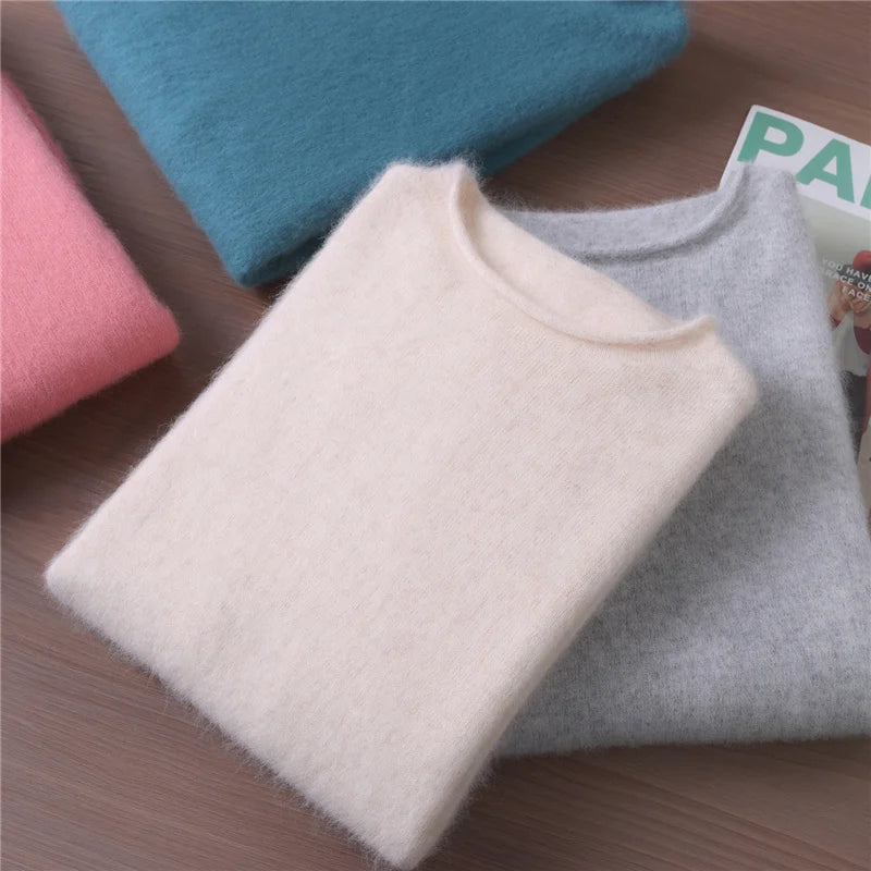 Women's Soft Knit Crew Neck Sweater, Basic Pullover