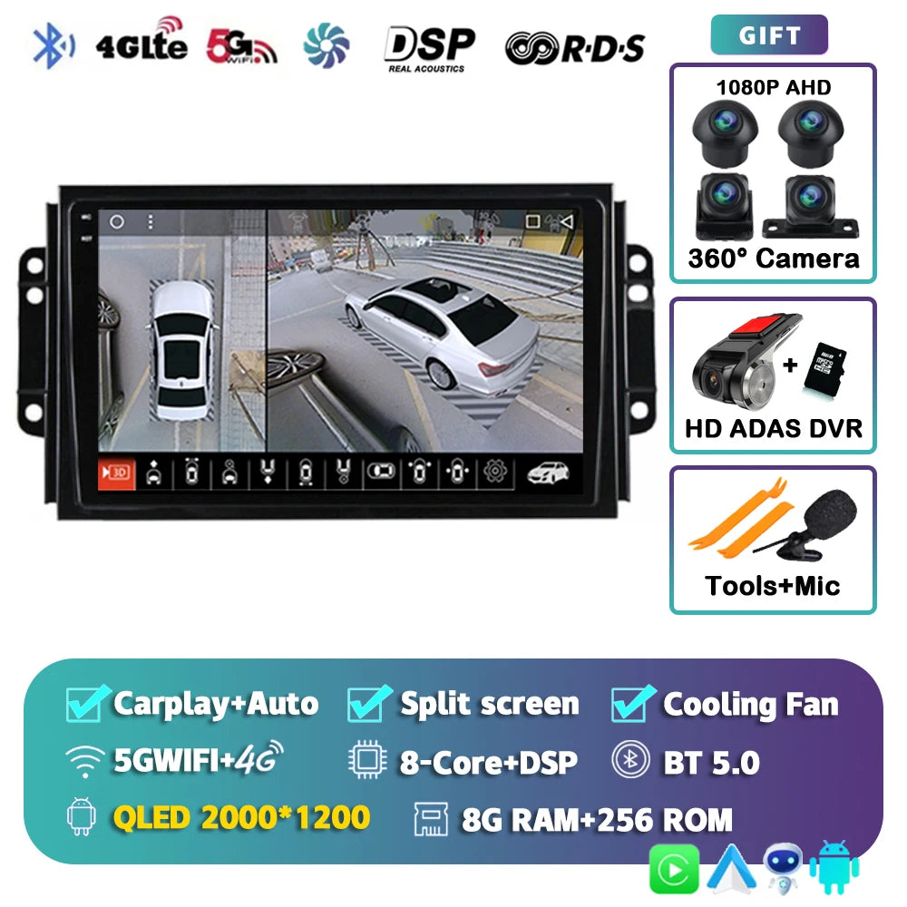 Car Stereo with Apple CarPlay & Android Auto, Compatible with Chery Tiggo 3 3X & Tiggo 2 (2016-2020)