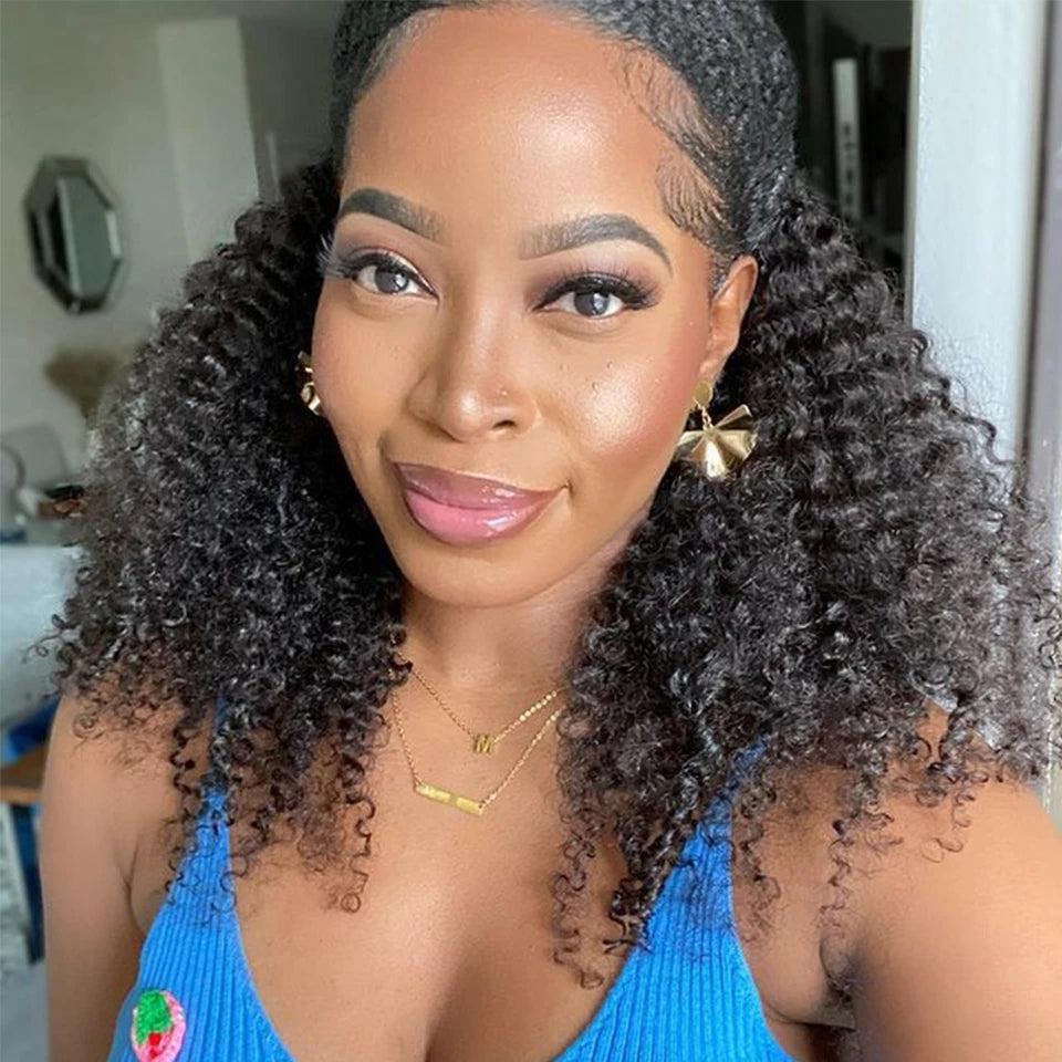 Afro Kinky Curly Clip in Hair Extensions Real Human Hair for Women Brazilian Kinky Curly Human Hair Clip in Extensions 8Pcs 120G