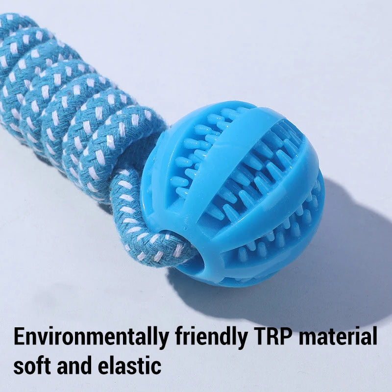 Cotton Rope & Rubber Treat Ball - Puppy Teething Toy – photo 5